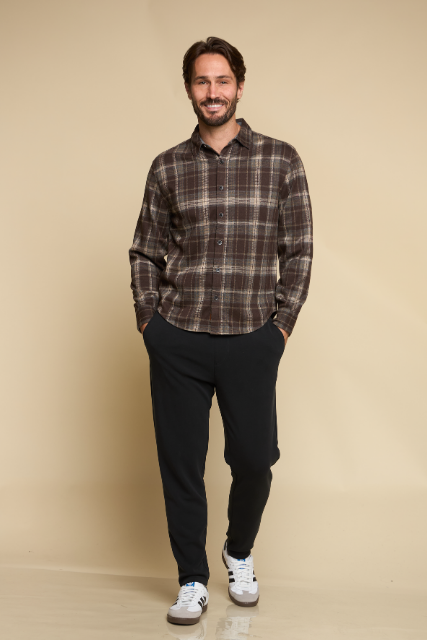 Nazare Cove - Men's Button Front Long Sleeve Flannel