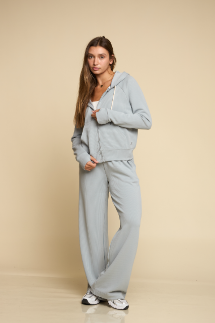 Later On Ribbed - Women's Full Zip Hoodie