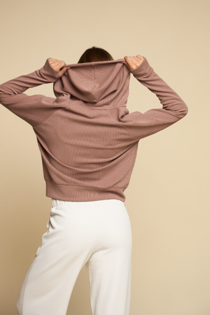 Later On Ribbed - Women's Full Zip Hoodie