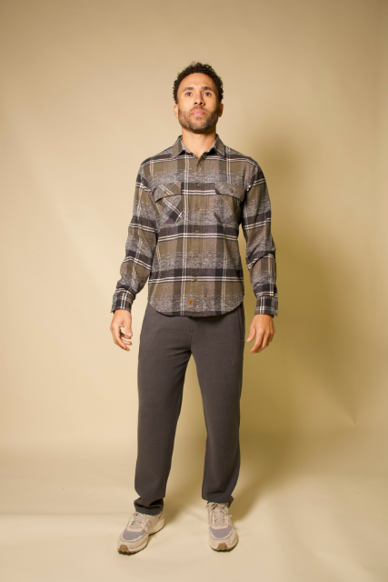 Oceanside Strand - Men's Button Front Long Sleeve Flannel