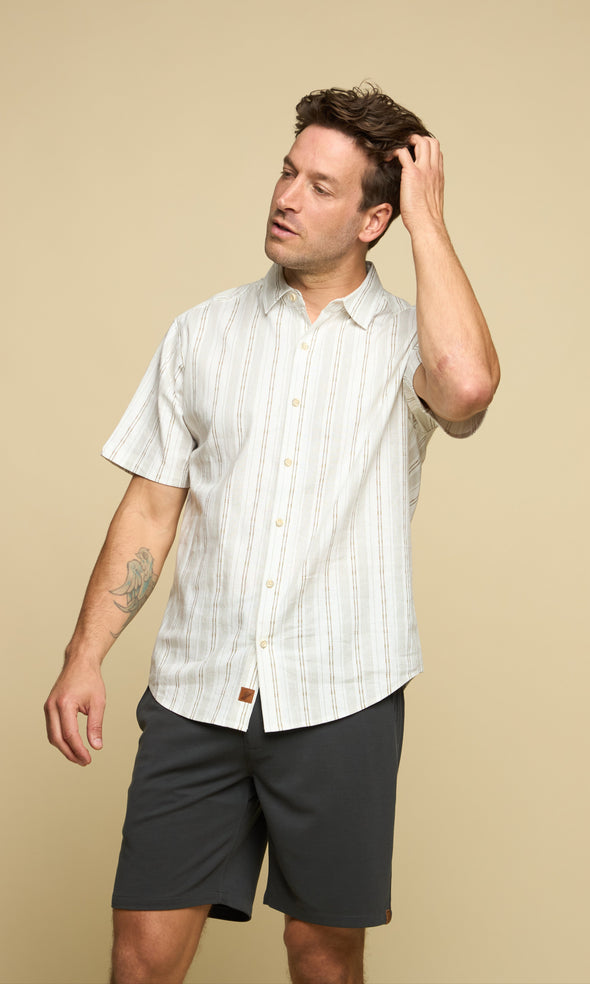 Bondi Linen Stripe Short Sleeve