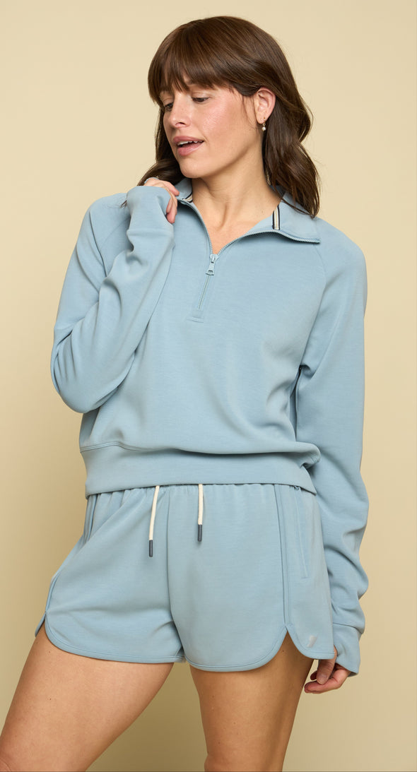 Later On Half Zip Mock