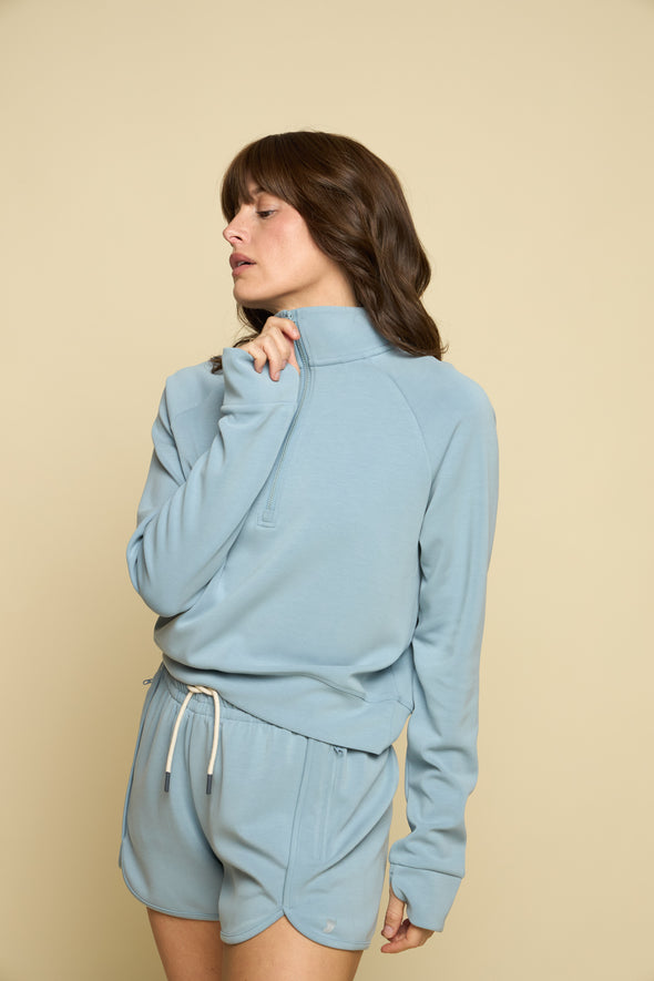 Later On Half Zip Mock