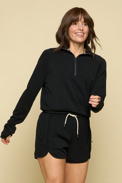 Later On Half Zip Mock