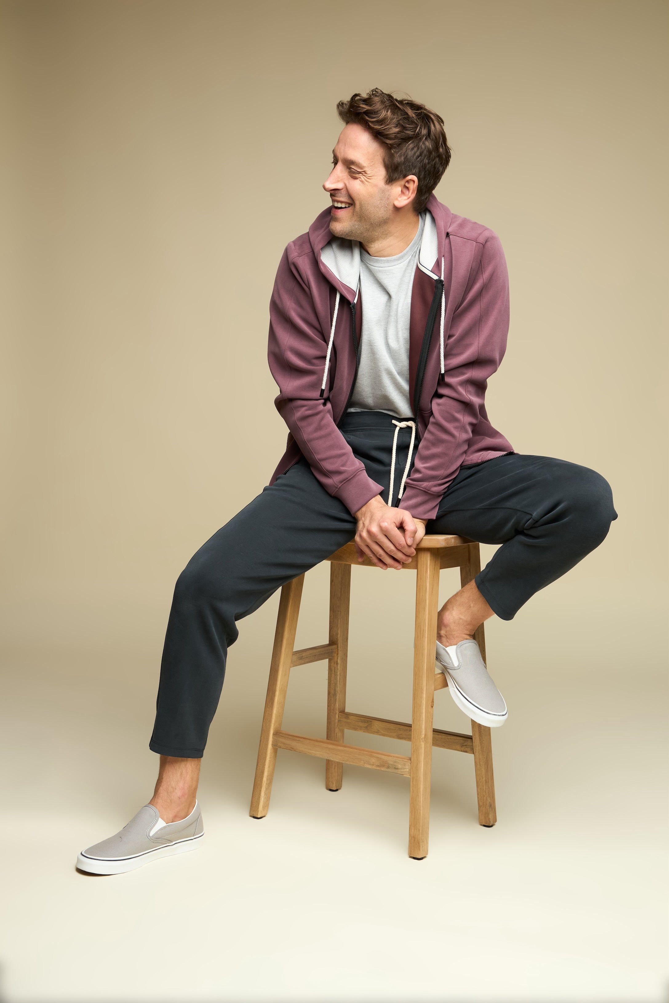 Later On Full Zip | Men's Full Zips in Eggplant – Fundamental Coast