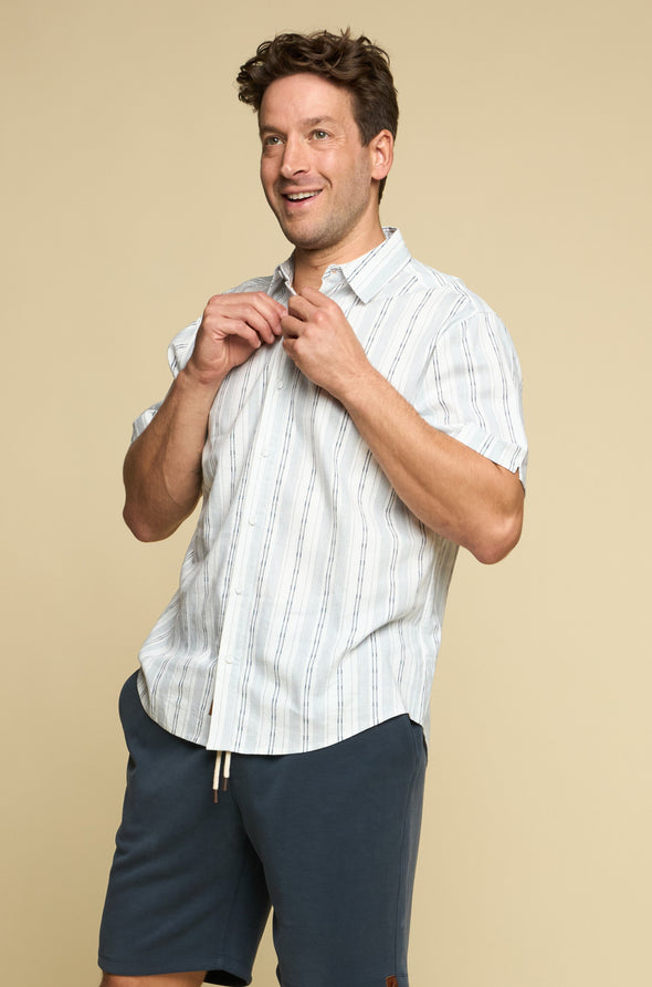 Bondi Linen Stripe Short Sleeve