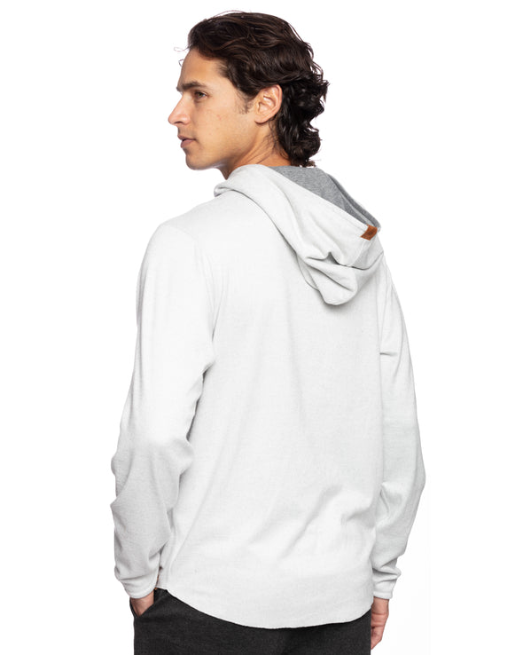 Andy Fleece Reversible Hooded Crew Summer White