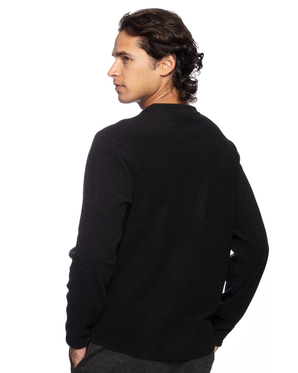 Andy Fleece Reversible V-Neck Phantom Black