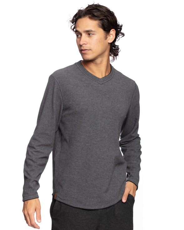 Andy Fleece Reversible V-Neck Phantom Black