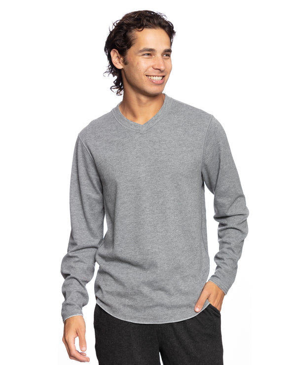 Andy Fleece Reversible V-Neck Summer White
