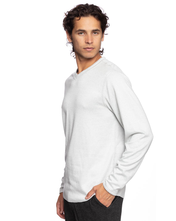 Andy Fleece Reversible V-Neck Summer White