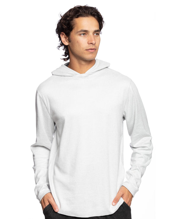 Andy Fleece Reversible Hooded Crew Summer White