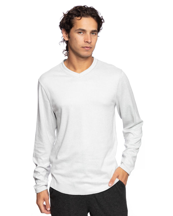 Andy Fleece Reversible V-Neck Summer White