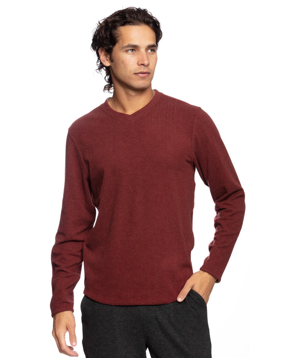 Andy Fleece Reversible V-Neck Salsa
