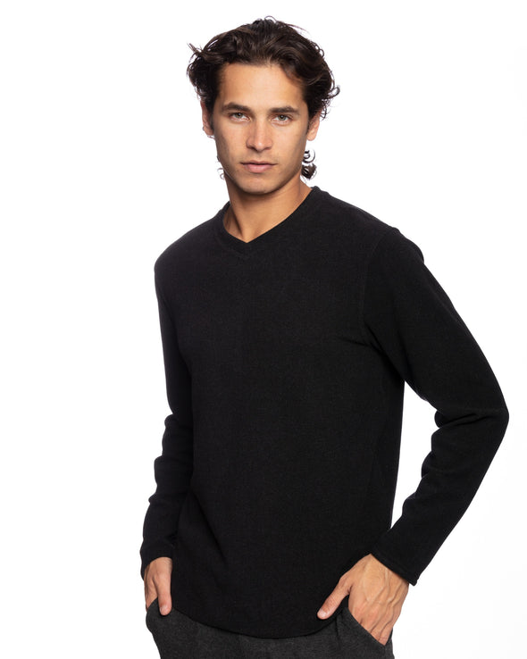 Andy Fleece Reversible V-Neck Phantom Black
