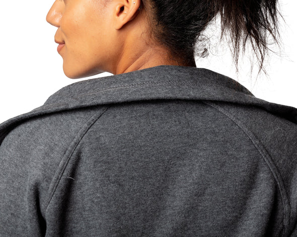 Midtown Zip Fleece Funnel Neck Charcoal