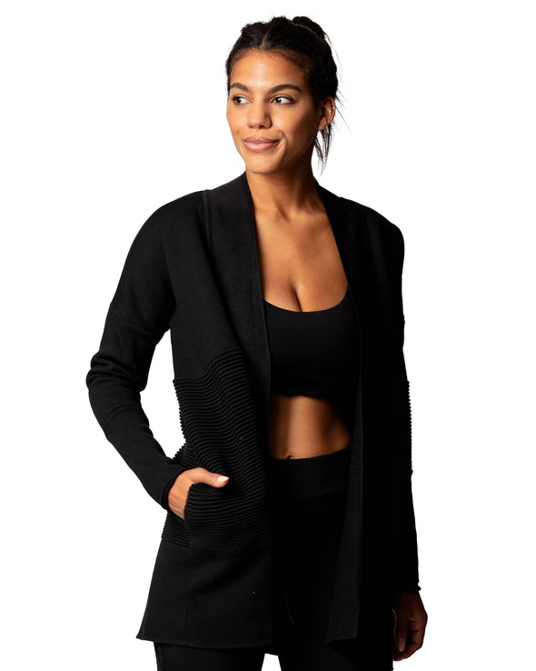 Midtown Zip Fleece Funnel Neck Black
